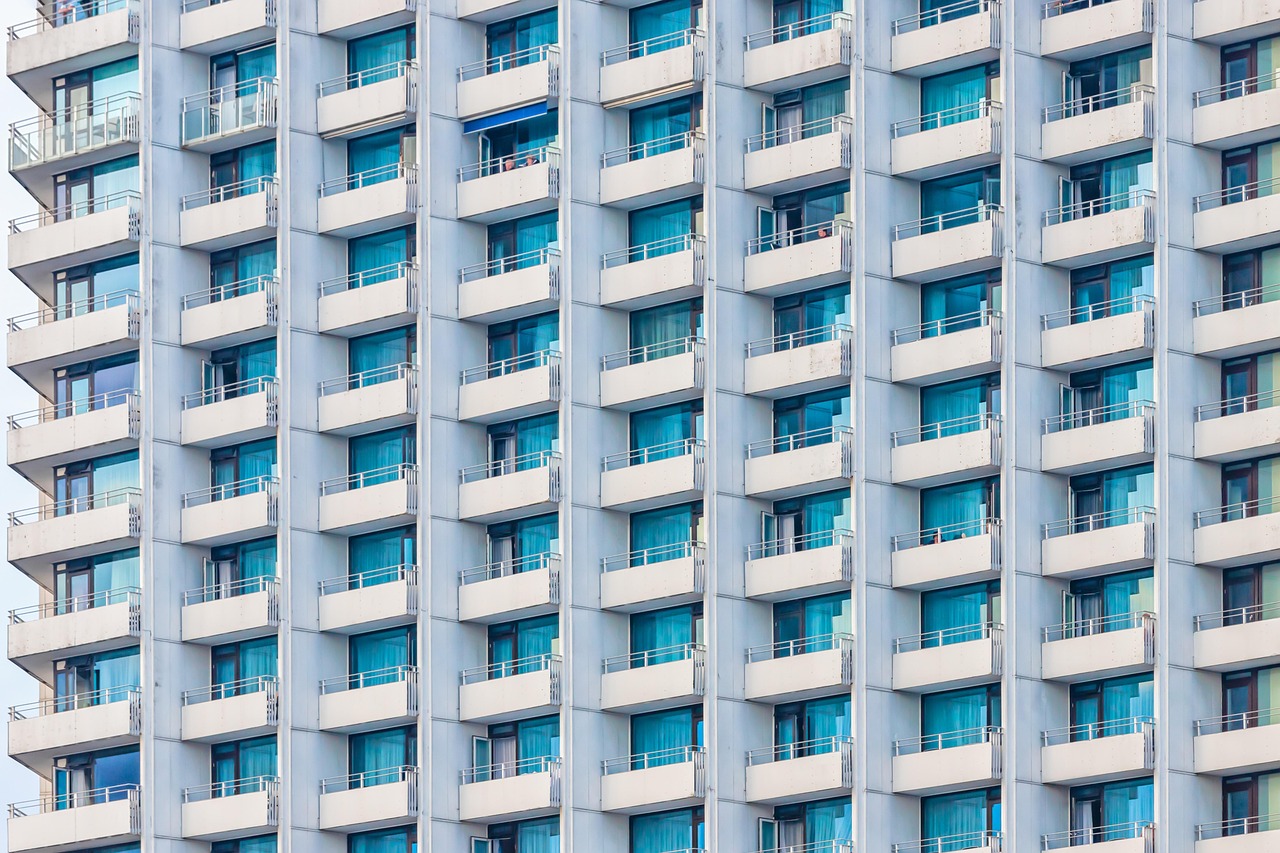 Residential community building facade