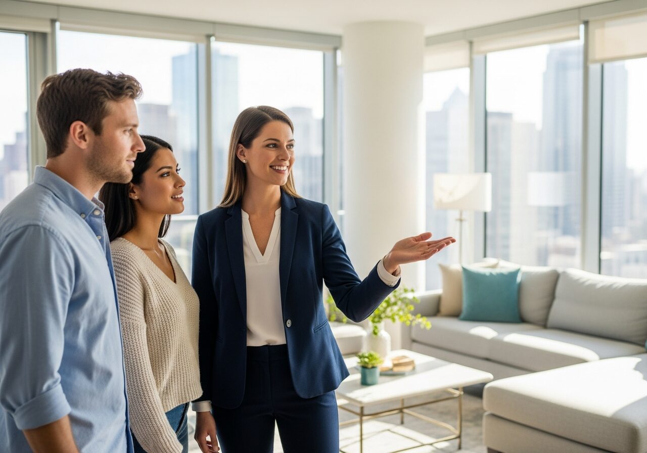 Leasing professional reviewing commercial lease terms